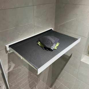 浴室隐形阳台晾晒架可折叠吸盘浴巾架卫生间壁挂衣物架伸缩晾衣架