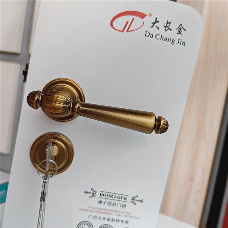 古铜分体静磁力音门锁门把手锌合金房卧间古铜DCJ9951锁仿古门室