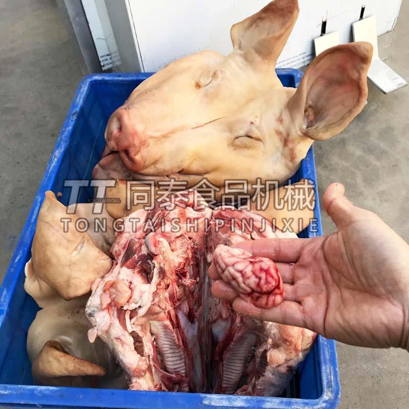 厂家现货供应加强型液压劈猪头机 留脑猪头劈半机 砍牛头羊头机器