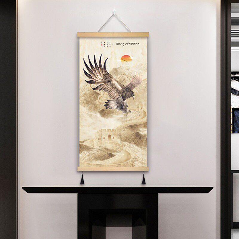 大鹏展翅雄鹰大展宏图挂画字画新中式装饰画办公室客厅风水挂画