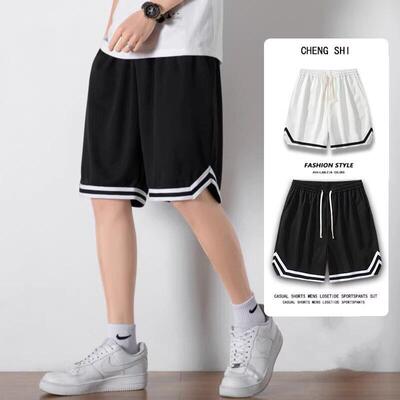 Men Shorts Drawstring Waist Durable Basketball Training