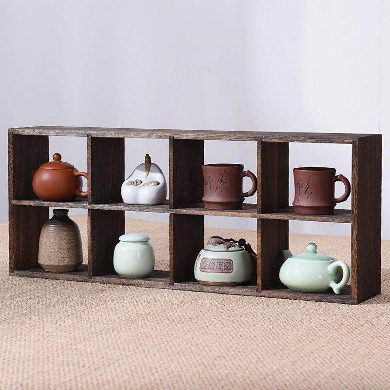 实木茶杯架子茶具收纳层架博古架小茶壶展示格子架置物架多宝格摆