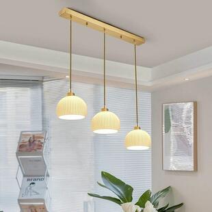 餐吊灯现代645简约奶油新款 网红饭厅餐吧桌卧室书房玻台璃厅吊灯