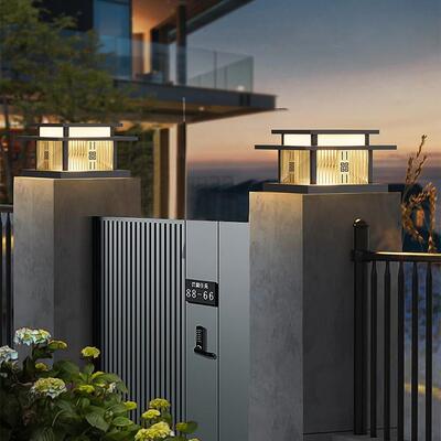 ?阳能大YL-66677门柱子灯别墅院柱头子墙灯太阳能围柱头灯新款室