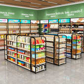 超市货架便利店商超零食店小卖店货品展示架五层单双面组合货架