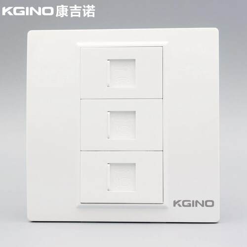 康吉诺86型雅白2个RJ45六类千兆电脑网口带RJ11语音电话信息插座