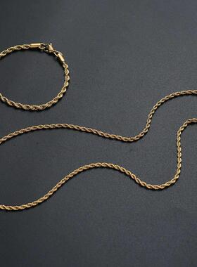 Hot sale 316L Stainless Steel Golden Twist Chain Necklace &