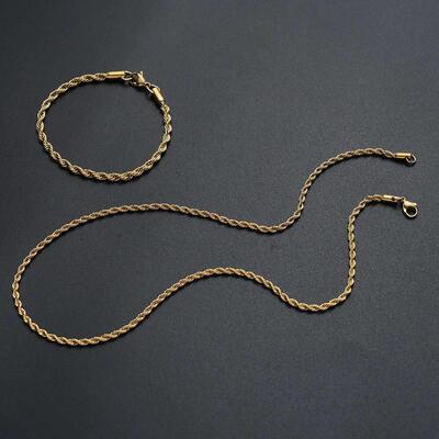 Hot sale 316L Stainless Steel Golden Twist Chain Necklace &