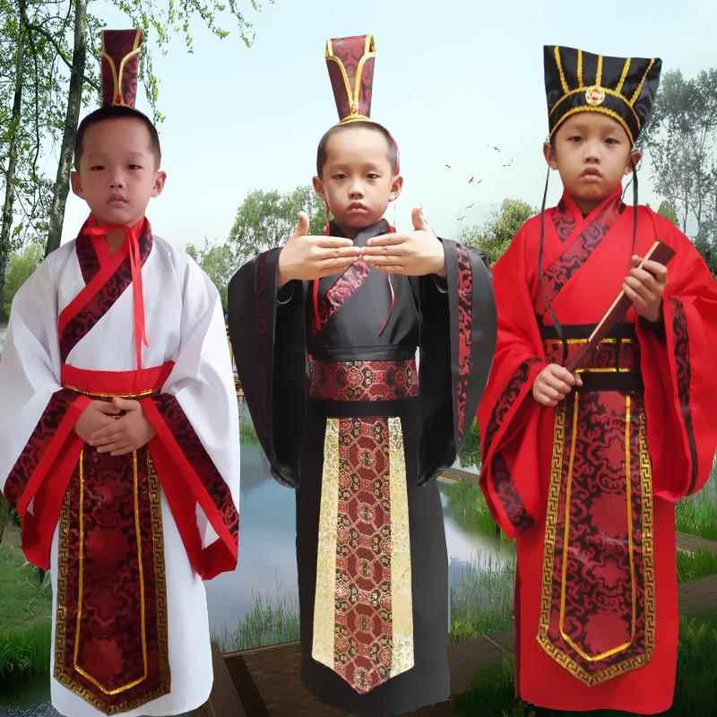 儿童古装汉服晏子使楚学生课本话剧秦汉皇帝秦王古代大臣表演出服