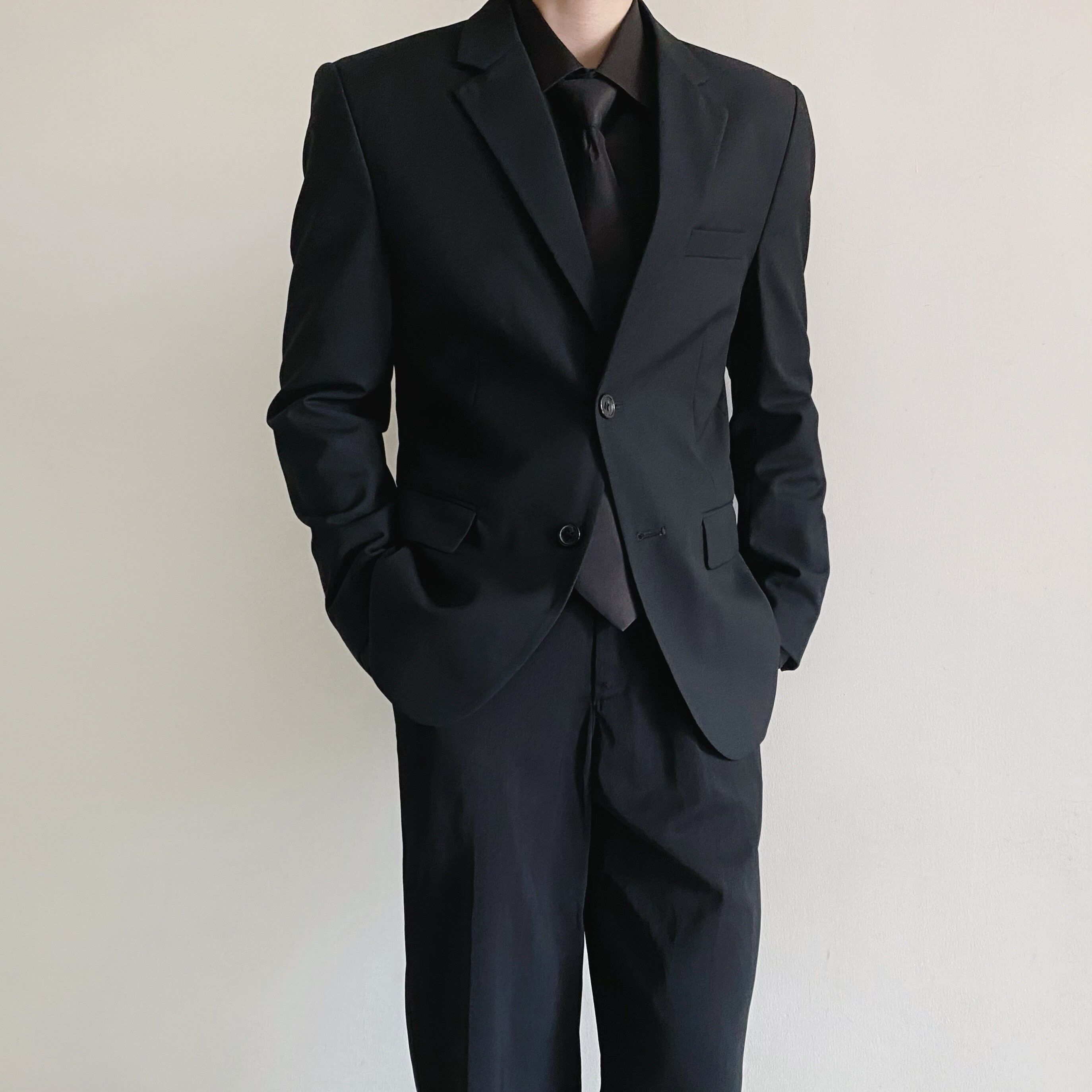 西装套装男士大学生公务员商务修身正装免熨烫结婚西装高级感正装