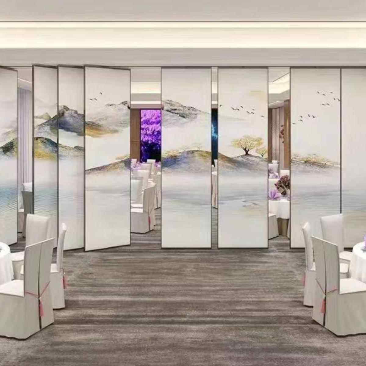 移动活动隔墙屏风NPV酒宴会饭店厅包厢折叠推拉移门餐厅店隔音隔