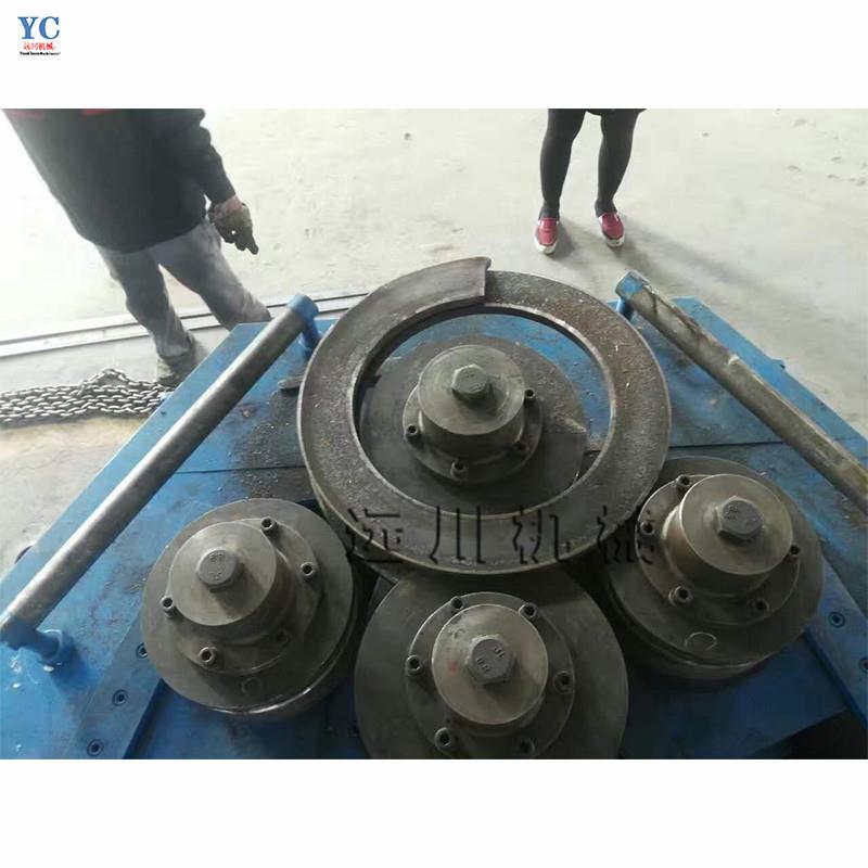 扁铁法兰成型角铁卷圆机加热管冷凝管打圈机金属方管弯弧机