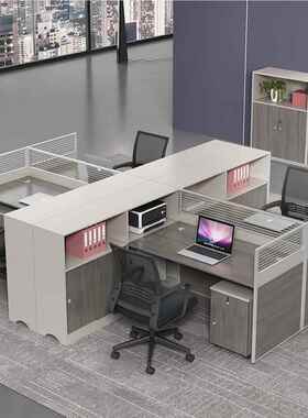 现办公室桌员椅组合屏风Lj2B891X工作位简约代电双人脑时尚工位职