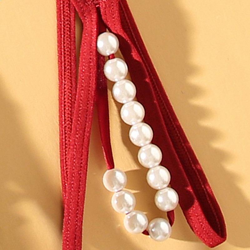 underwear sexy no-take-off and crotch open beads playable