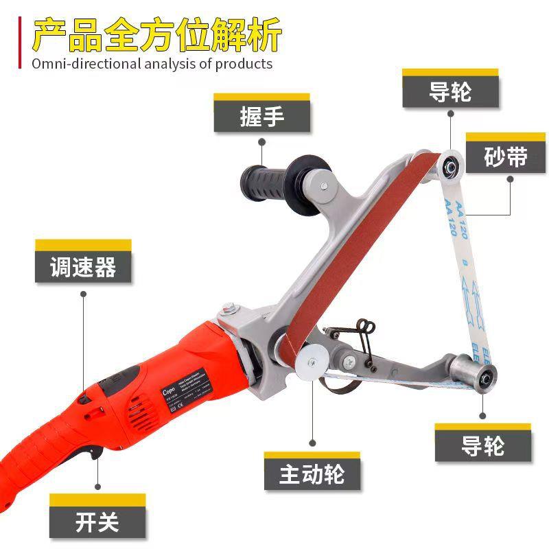 圆管抛光机不锈钢拉丝机电动三角砂带机调速焊缝弧位打磨机