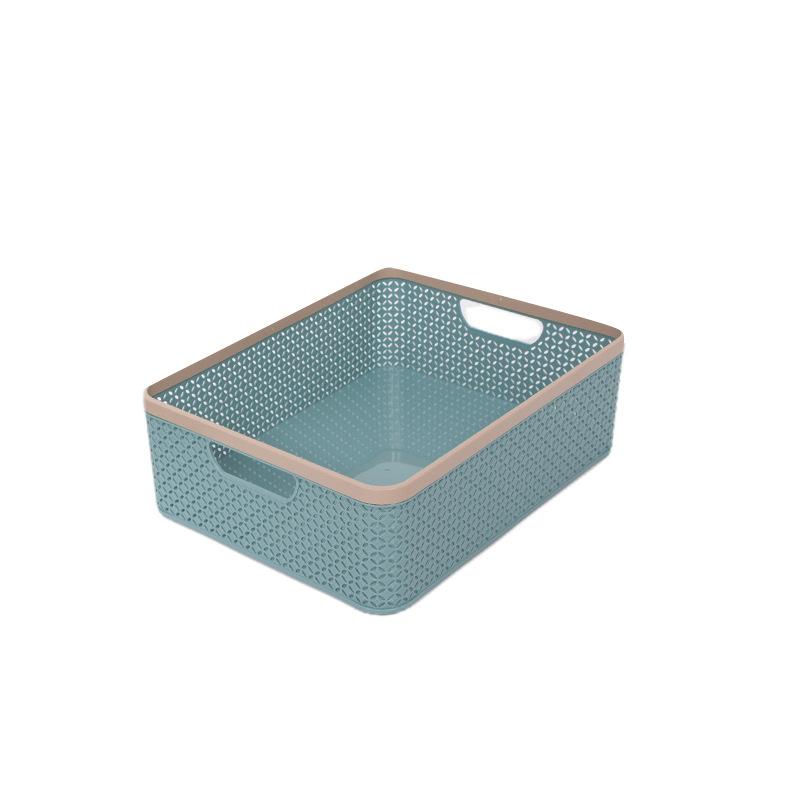 办公桌面整理盒子a4凭证盒塑料筐无盖长方形a4纸收纳筐杂物筐加厚