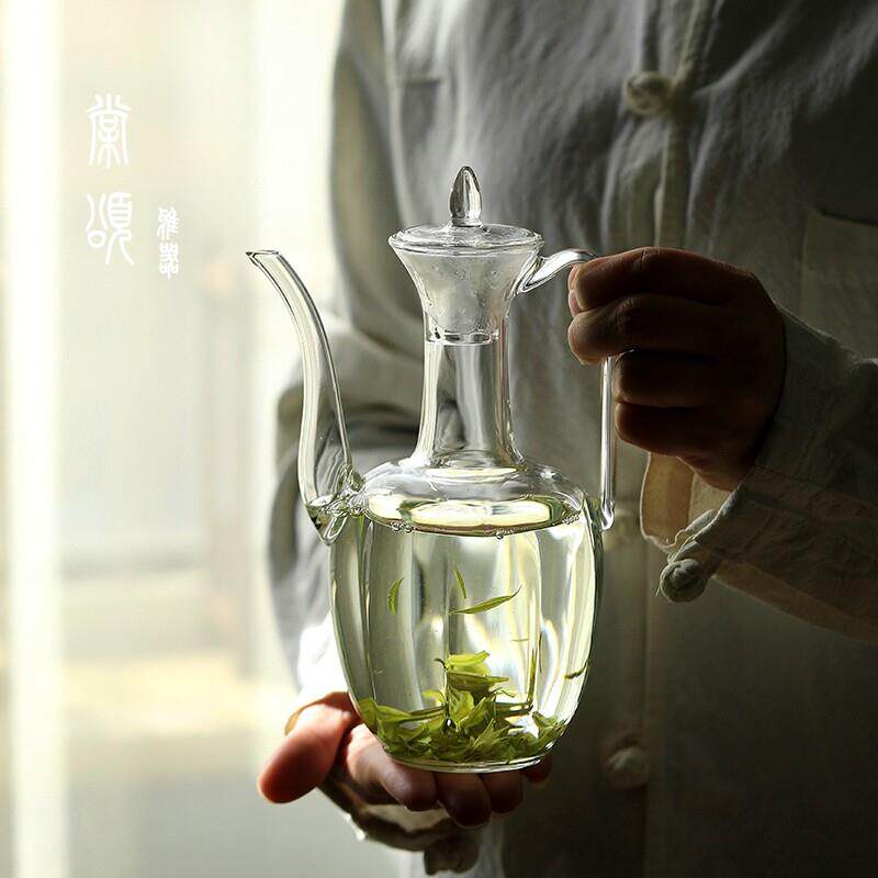棠颂丨玻璃煮茶壶彷宋贵妃执壶泡茶壶耐高温加厚茶具烧水壶可加热