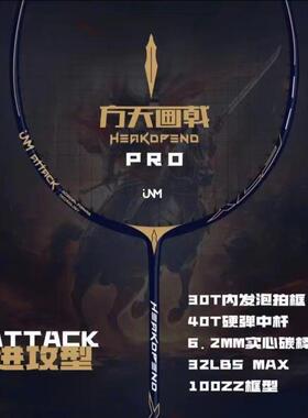 JNM方天画戟PRO羽毛球拍6.2MM实心中杆内发泡全碳素40T32棒进攻型