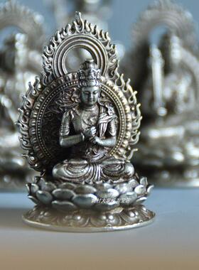 镀银款微雕纯铜八大菩萨佛像家用佛堂供奉摆件保平安覆古工艺礼品