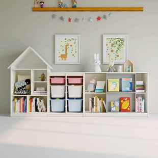 IL可KXA比熊儿童宝收柜书架书柜实木落地理家用玩具宝收纳纳架整