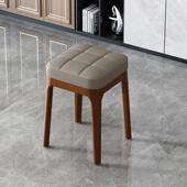 正品 桌凳实木软包凳子餐家用可尚摞叠餐北欧简约椅方凳子客厅时高