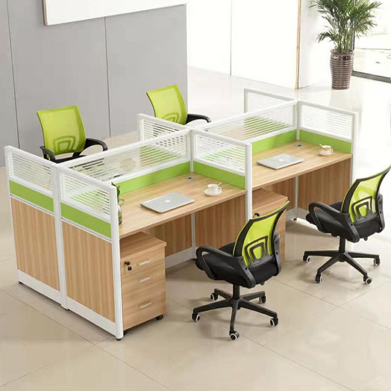 四人位板式简约职员屏风办公桌 隔断卡座工作位 办公家具组合桌