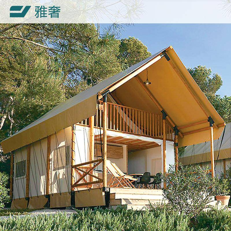 度假村复古阁楼木屋帐篷露营帐篷两室一厅复式双层别墅帐篷屋