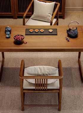 用阳台茶桌小型桃泡茶桌黑胡木茶PKF桌椅组合家实木桌小茶书台