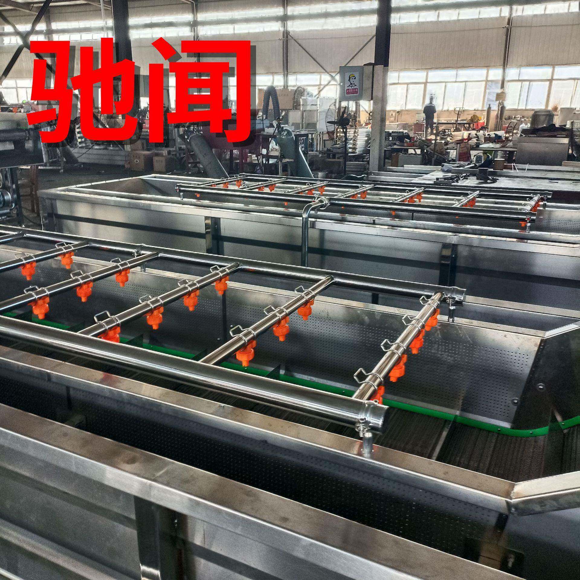果蔬气泡清洗机不锈钢高压喷淋清洗设备芹菜菠菜鼓泡清洗流水线