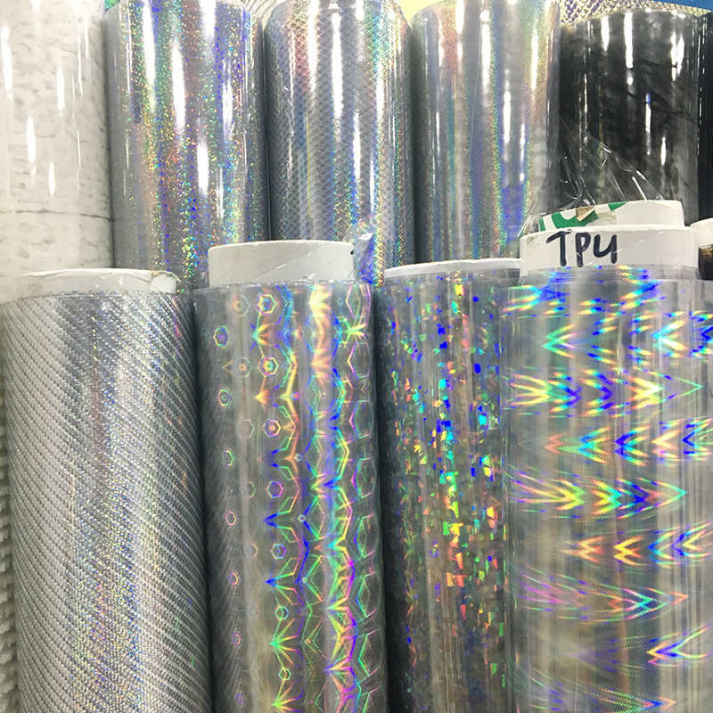 厂家直销 多种样式镭射TPU膜 透明印花幻彩tpu膜 手袋箱包面料