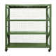 定制绿色带网仓储货架带轮可移动四层物资存放架重型加厚移动货架