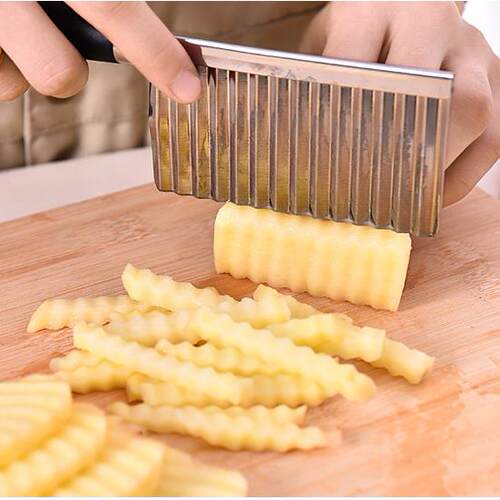 Cross-border Black Handle Potato Slicer Wavy Cutter for Stri