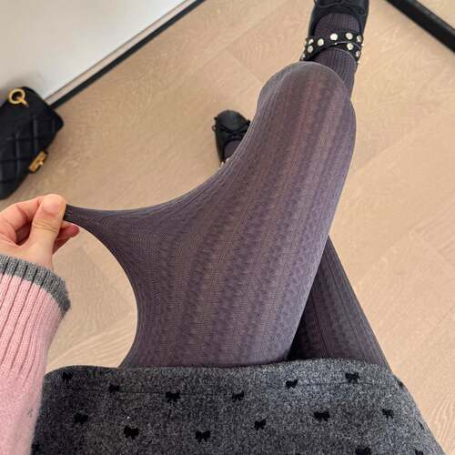 打底袜深灰色打底裤女秋冬款天奶白色丝袜日系麻花纹咖啡色1009k