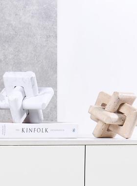 板酒店民宿客厅电视柜茶洞BJ046几桌面软样装房饰品摆件黄石几何