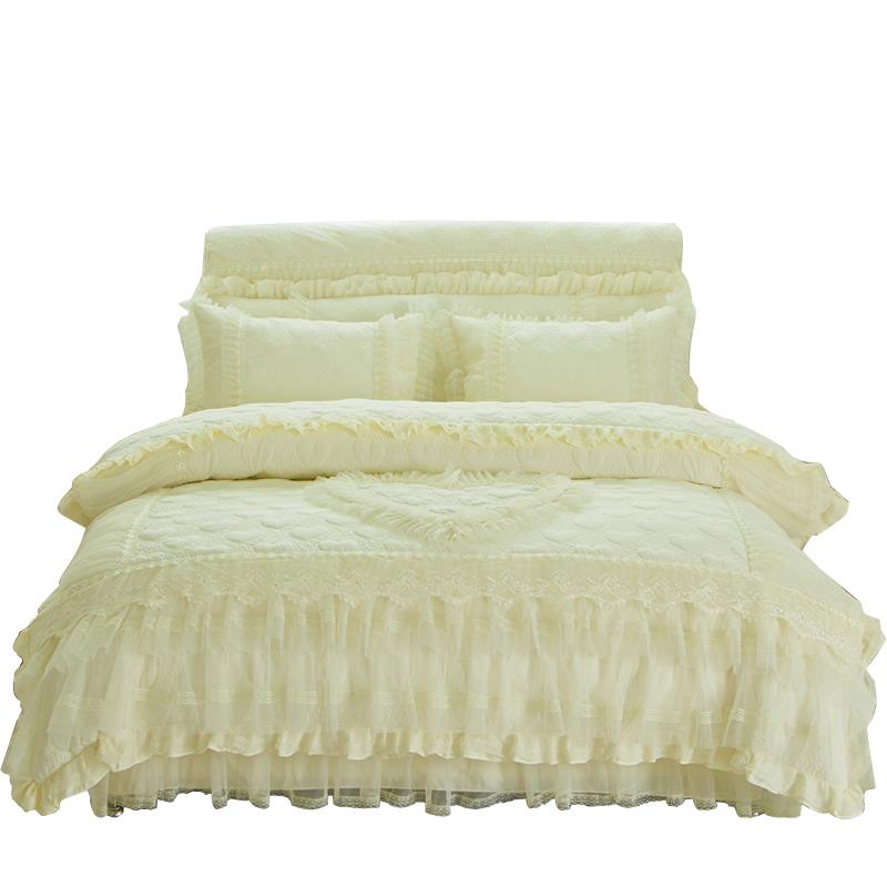 正品韩件版公主风夹棉床裙款四套套蕾丝花边罩床式加厚1.8x2m床4