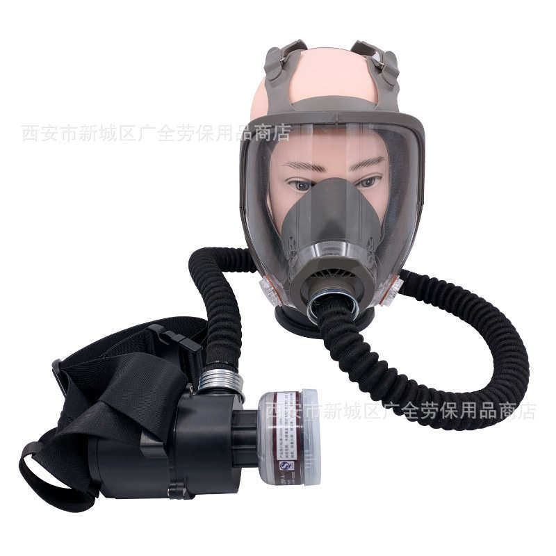 防毒全便携式导气电动装修 送风管面具辅助充电面罩防毒面具煤矿