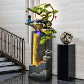 简约现代玄关喷泉开业入户家居饰品奢客厅摆件流水轻送礼落地水景