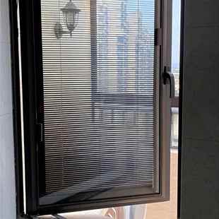 磁控百叶窗厨房卫生间内开窗嵌入式内置单层玻璃防水免打孔百叶