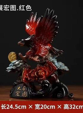 高档陶瓷件展宏艺图雄摆鹰家居客厅玄关办公室桌面装饰品老大鹰工