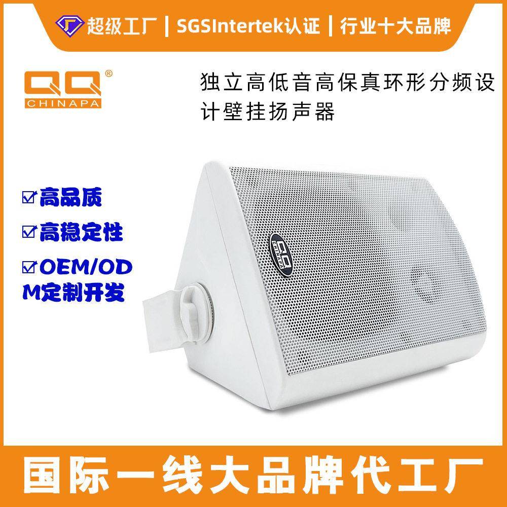 壁挂音箱门店超市商用会议校园广播系统扬声器背景音乐防水