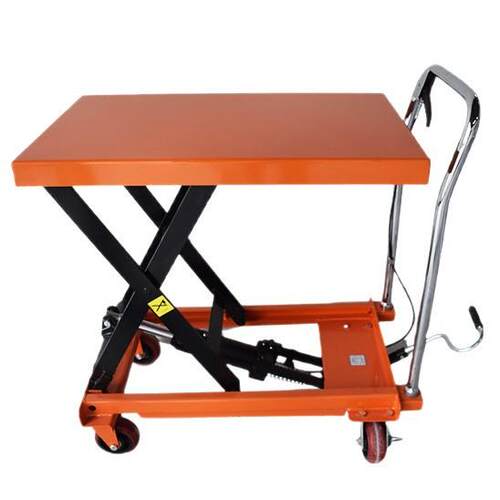 液压平板车厂家剪叉式手动升降小型举升机简易装卸搬运平台车