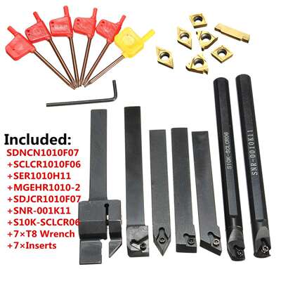 7套10MM刀柄数控杆配对应金色刀片