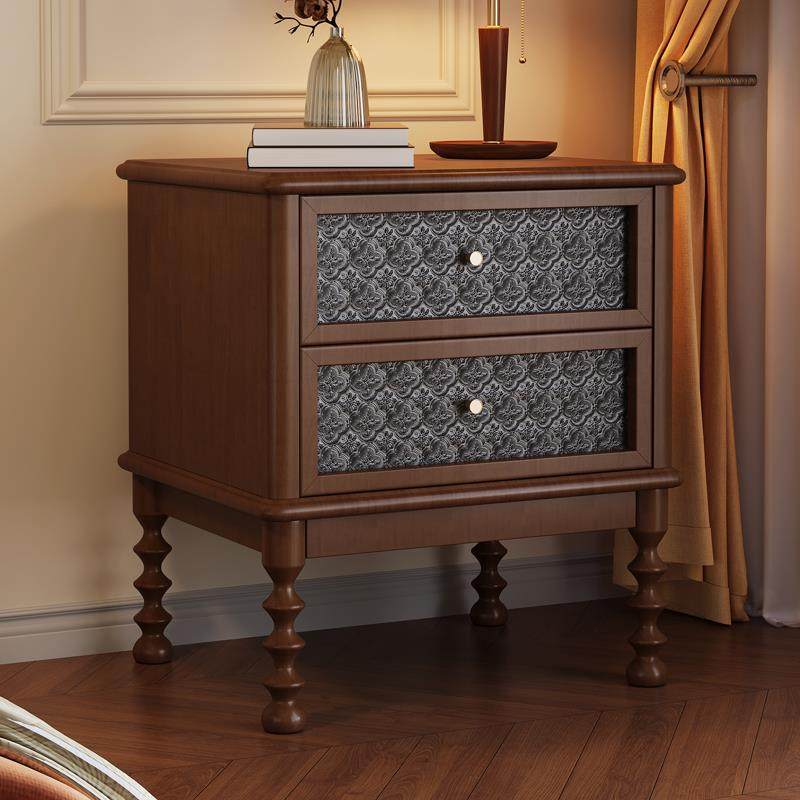 美式复古床头柜实木小型收纳柜胡桃色中古储物矮柜家用卧室床边柜,住宅家具,床头柜,淘宝优惠券,粉丝福利购,淘宝优惠卷