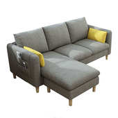 小户型双人单人服装 北欧三人出租房网布艺沙发 店铺红棉麻公寓款