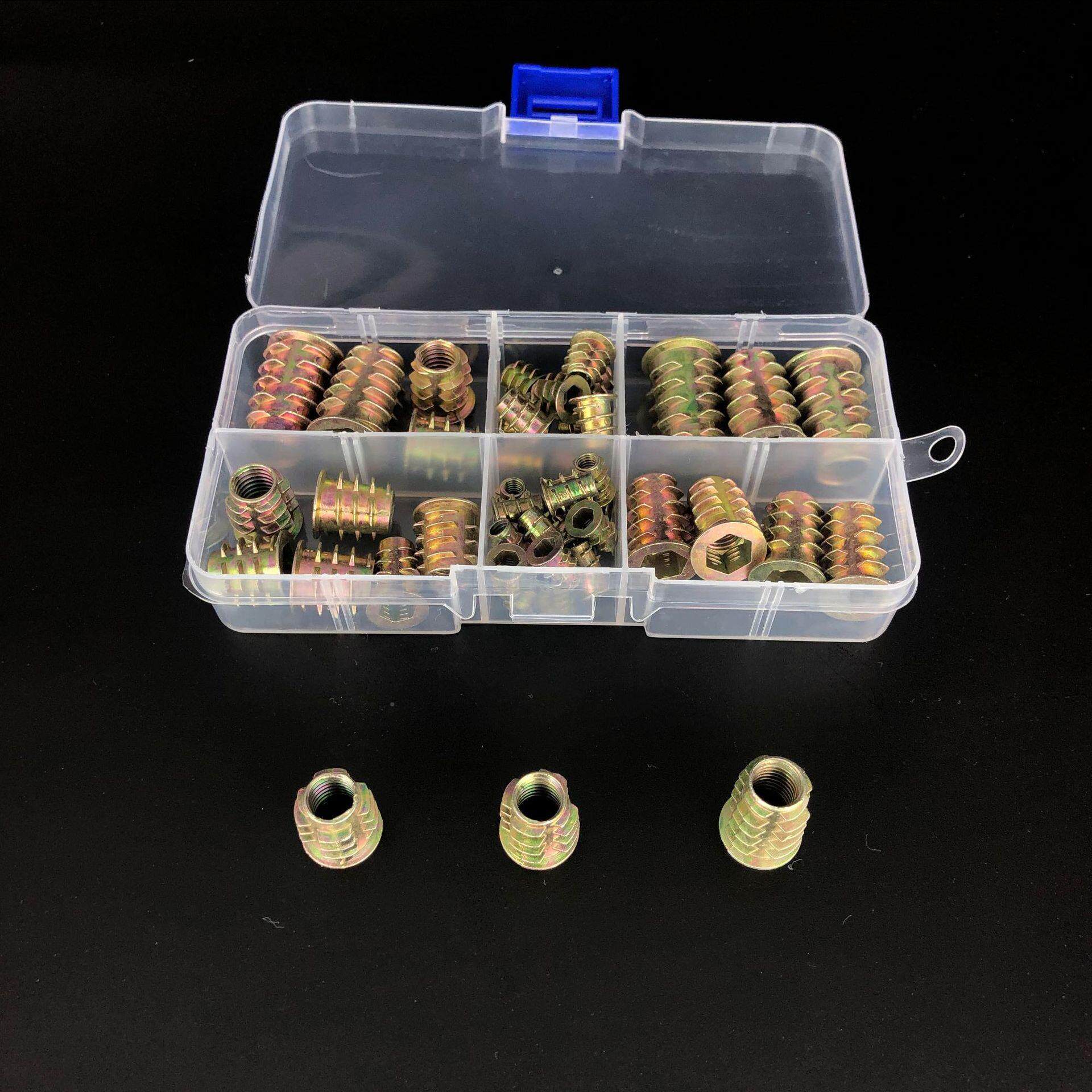 跨货源80pcs盒装镀家彩锌居预埋件M4- M10组合 NPX圆形螺杆境套装