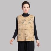 新款 正品 服夹棉马甲女冬中季 唐装 坎肩加厚保暖太极休 古秋韵华中式
