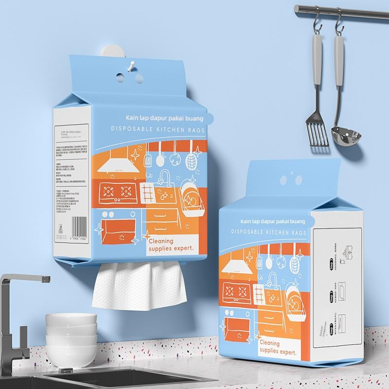 2025新款懒人抹布厨房悬挂式家用清洁一次性洗碗布加厚纸巾干湿两