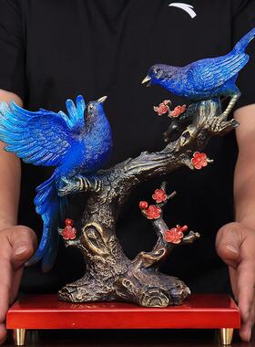 喜上眉梢纯铜喜鹊摆件喜庆结婚送礼品创意乔迁新居婚房客厅装饰品