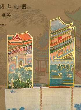 新款直销千里江山系列金属书签合金材质镂空设计礼品文具国潮古风