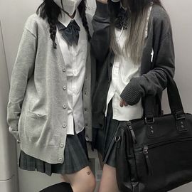 春秋日系原创jk制服，毛衣学院风校供感针织，开衫长袖宽松百搭外套女